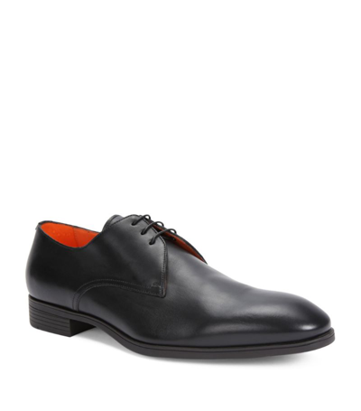 Shop Santoni Leather New Simon Oxford Shoes In Black