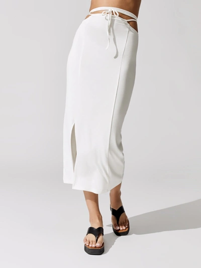 Shop Weworewhat Cutout Midi Skirt In Off White