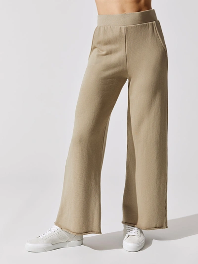 Shop Nsf Delilah High Waisted Flared Leg Sweatpants In Taupe