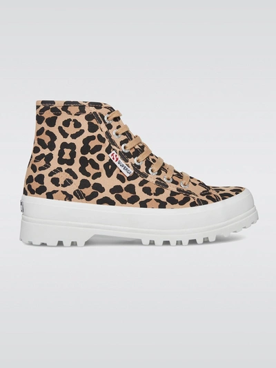 Shop Superga 2341 Alpina Print Sneaker In Black,leopard