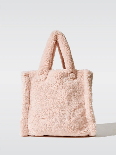 Shop Stand Studio Lolita Faux Fur Teddy Bag In Pale Blush