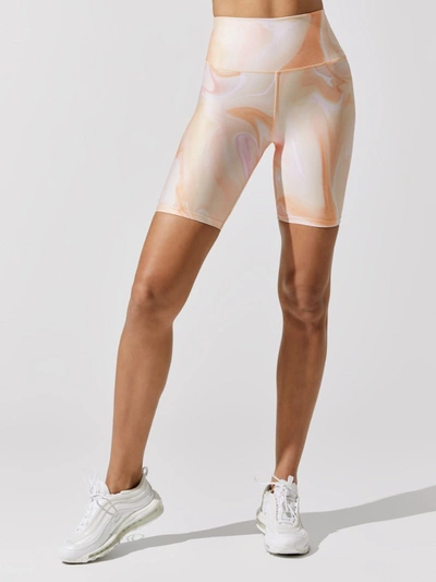 Shop Carbon38 Printed Core Biker Short In Warped Marble