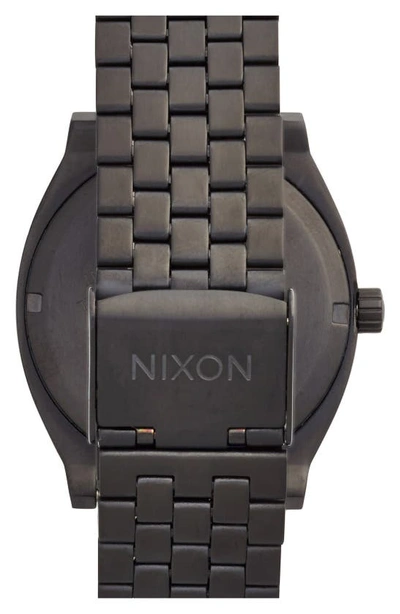 Nixon 'the Time Teller' Stainless Steel Bracelet Watch, 37mm In Black/ Black
