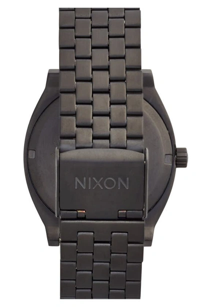 Nixon 'the Time Teller' Stainless Steel Bracelet Watch, 37mm In Black/ Black
