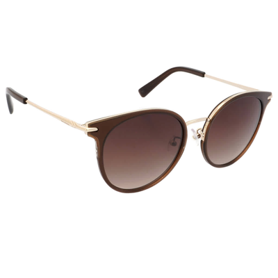 Shop Balmain Brown Gradient Round Unisex Sunglasses Bl 6089k 2 56 In Brown / Gold