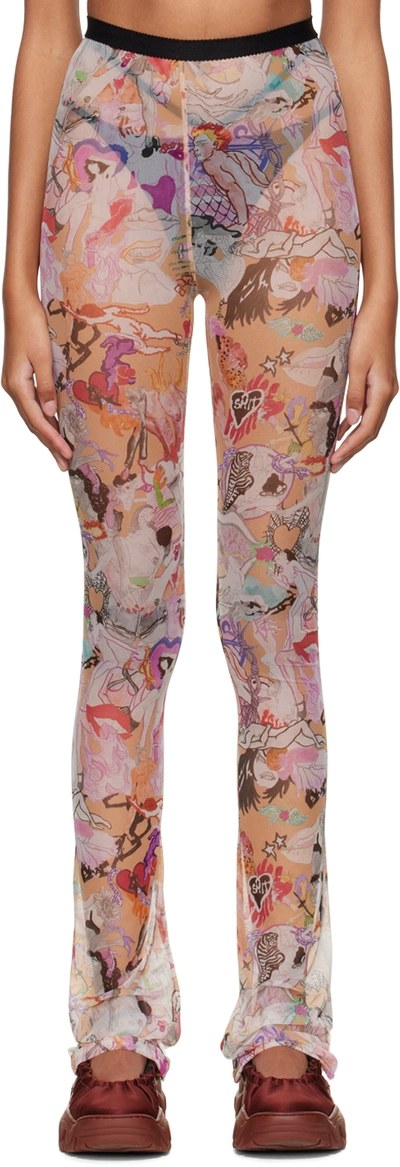 Shop Marco Rambaldi Multicolor Second Skin Trousers In 090 Pink Collage