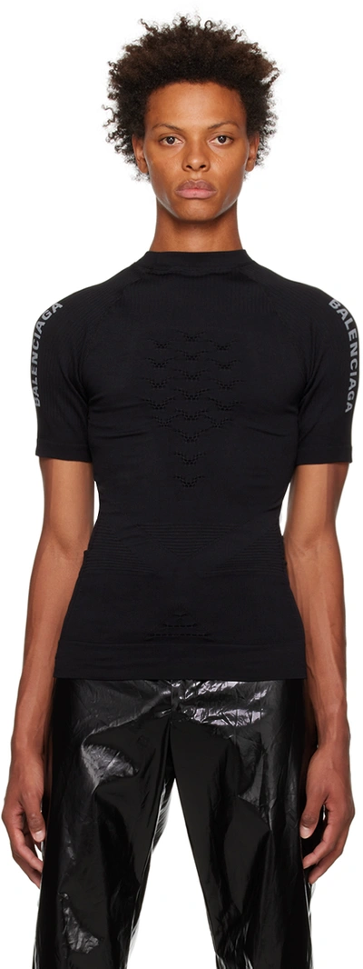 Black Sporty B Crewneck Athletic T-shirt