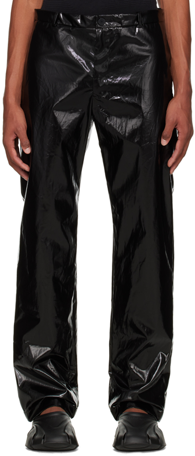 Shop Balenciaga Black Crinkled Trousers In 1000 Black