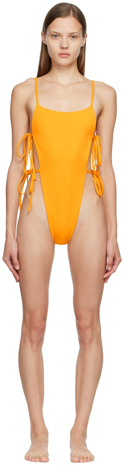Shop Permare Ssense Exclusive Yellow P007 One-piece Swimsuit In 1201 Sprint