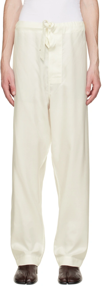 Shop Maison Margiela Off-white Wide-leg Trousers In 101 Off White