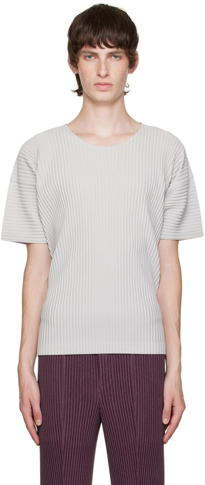 Shop Issey Miyake Gray Basics T-shirt In 11 Light Gray