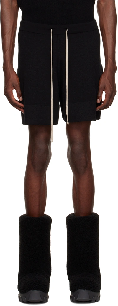 Shop Rick Owens Black Drawstring Shorts In 09 Black