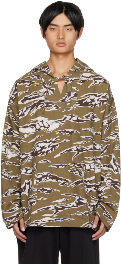 Shop South2 West8 Khaki Parka Hoodie In A-tiger