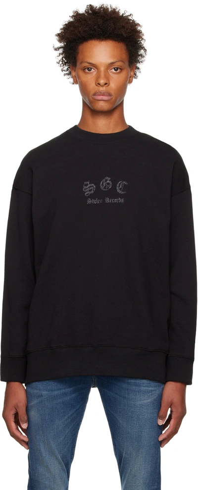 Shop Stolen Girlfriends Club Black Stolen Records Sweatshirt In Washed Black