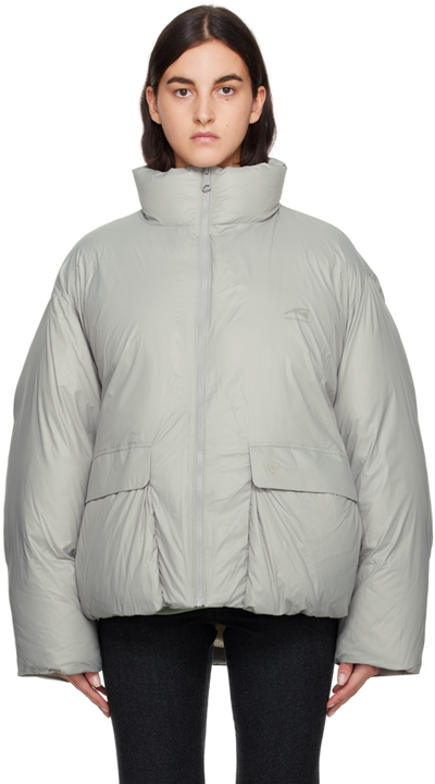 Ader Error Beige Print Down Jacket In Beige