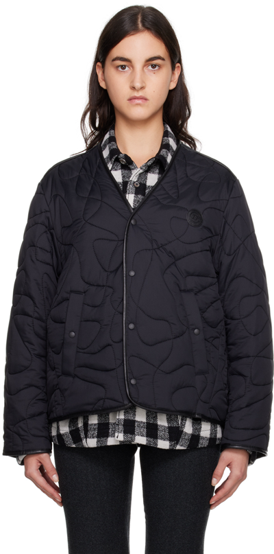 Shop Ader Error Black Quilted Jacket