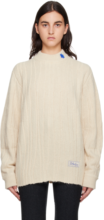 Shop Ader Error Off-white Reversible Fluic Sweater In Ivory