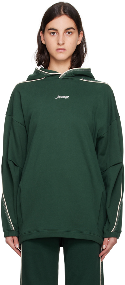 Shop Ader Error Green Verif Hoodie In Dark Green