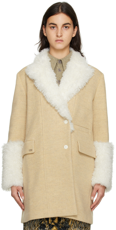 Shop Kijun Beige Honeymoon Coat In Beige Ivory