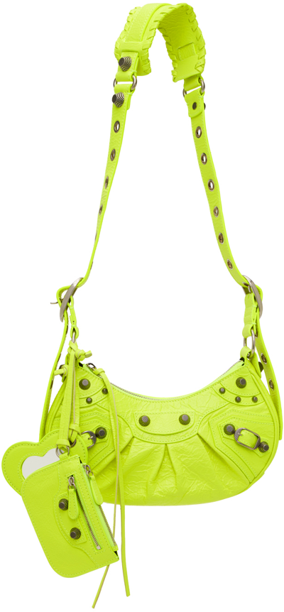 Shop Balenciaga Yellow Xs 'le Cagole' Shoulder Bag In 7206 Fluo Yellow