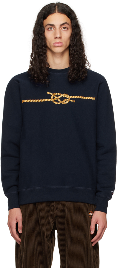Shop Noah Navy Knot Sweatshirt In Nvy Navy