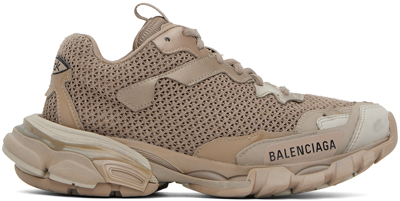 Shop Balenciaga Beige Track 3 Low Top Sneakers In 9897 Drk Beig/beig/l