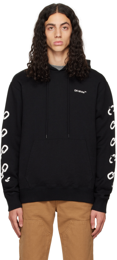 Shop Off-white Black Chain Arrow Hoodie In Black White