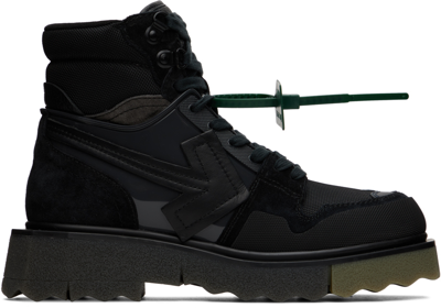 Shop Off-white Black Hiking Sponge Sneakerboots In Black Khaki
