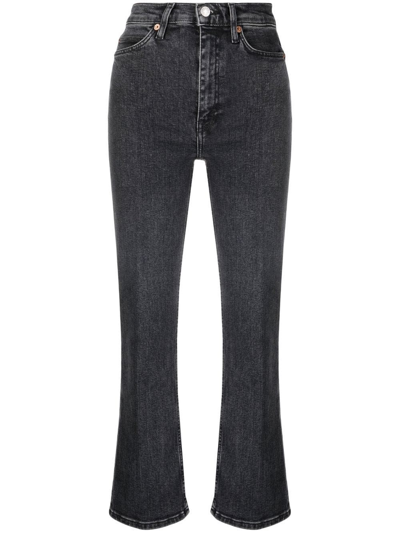 Shop Re/done 70s Flared Jeans In Black