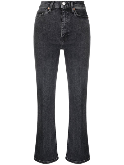 Re/done 70s Bootcut Flared Jeans In Black