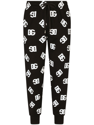 Shop Dolce & Gabbana Logo Print Pants In Nero