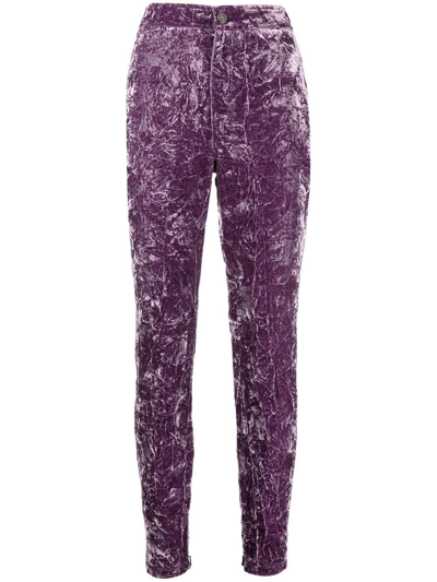 Shop Saint Laurent Velvet Pants In Rosa