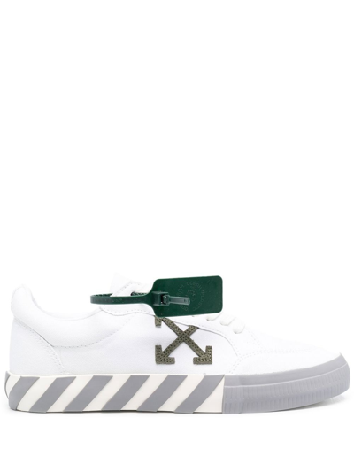 Shop Off-white `low Vulcanized` Canvas Sneakers In Bianco