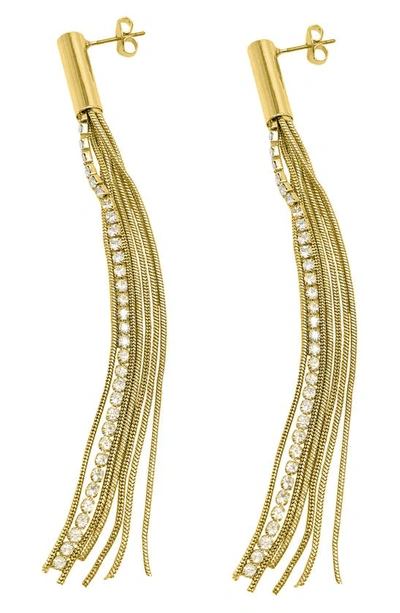 Shop Adornia Water Resistant Cubic Zirconia Fringe Drop Earrings In Yellow