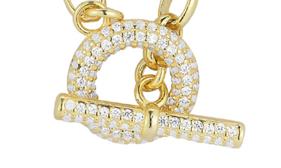 Glaze Jewelry Toggle Cubic Zirconia Necklace In Yellow Gold