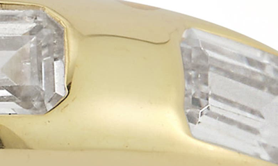 Glaze Jewelry 14k Gold Plated Sterling Silver Cz Dome Ring In Gold
