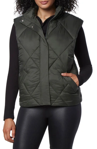 Shop Marc New York Large Diamond Quilted Vest In Olive