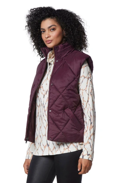 Shop Marc New York Large Diamond Quilted Vest In Burgundy