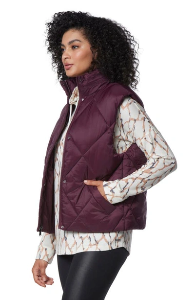 Shop Marc New York Large Diamond Quilted Vest In Burgundy