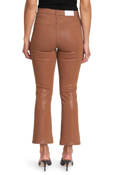 Shop Pistola Lennon High Waist Ankle Bootcut Jeans In Coated Cognac