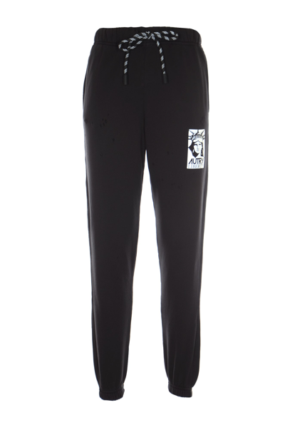 Shop Autry Liberty Destroyed Track Pants In Black