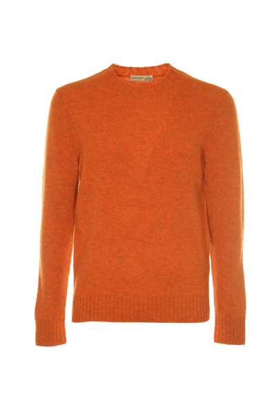 Shop Ballantyne Round Neck Pullover In Dark Orange