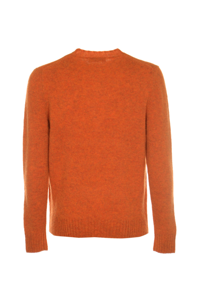 Shop Ballantyne Round Neck Pullover In Dark Orange