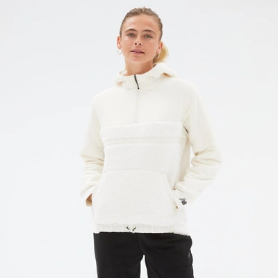 Shop New Balance Women's Q Speed Sherpa Pullover In White