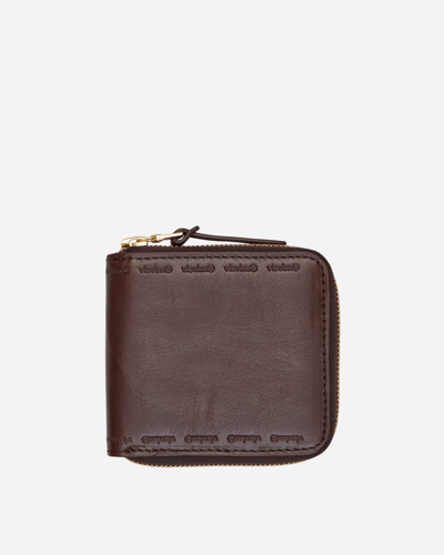 Shop Visvim Leather Bi-fold Wallet In Brown
