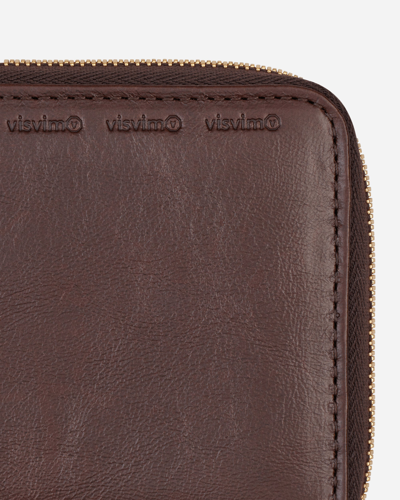 Shop Visvim Leather Bi-fold Wallet In Brown