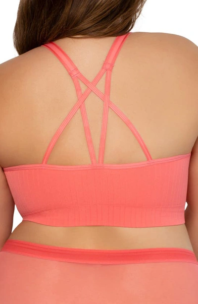 Shop Curvy Couture Smooth Seamless Comfort Wireless Bralette In Sun Kissed Coral