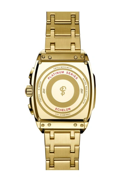 Shop Jbw Echelon Platinum Series Pavé Diamond Multifunction Bracelet Watch, 41mm In Gold