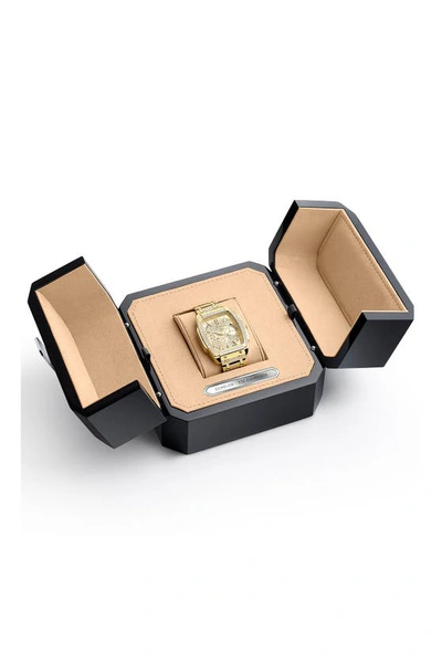 Shop Jbw Echelon Platinum Series Pavé Diamond Multifunction Bracelet Watch, 41mm In Gold