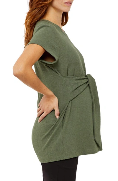 Shop A Pea In The Pod Tie Front Maternity Top In Thyme